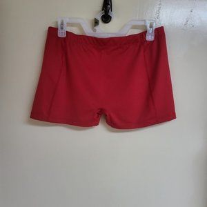 RED BIKER SHORTS